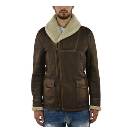 Dsquared2, Leather Jackets Bruin, Heren, Maat:L,leer