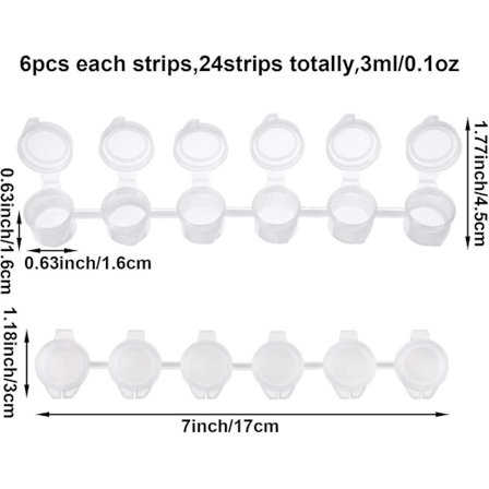 Tomme malingspotter malingspotter strimler klare oppbevaringsbeholdere maling kunst håndverk rekvisita for klasserom skoler