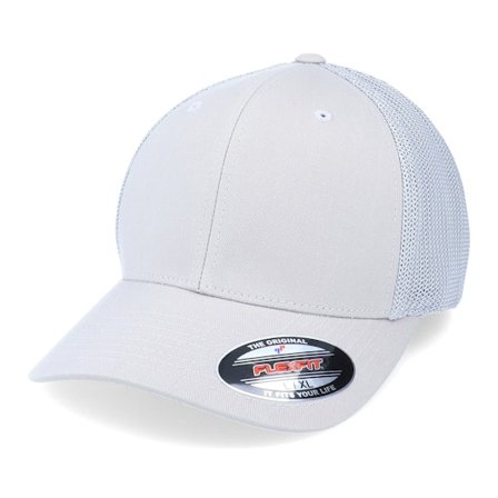 Flexfit - Grey flexfit Czapka Z Daszkiem - Mesh Silver Trucker Flexfit @ Hatstore