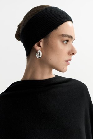 Soft Goat - Knitted headband - Headband - One Size - Black