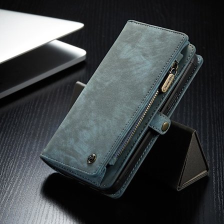 Etui til iPhone 13Pro 6.1 blå anti-fall lommebok lær business