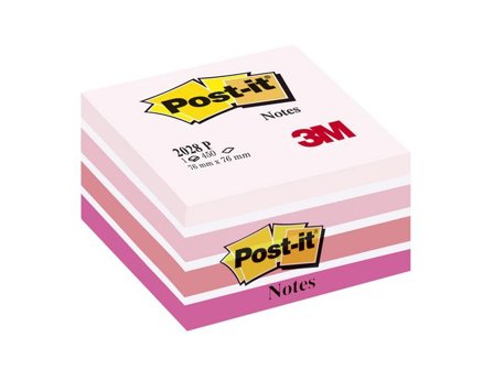 POST-IT Sticky-notislappar, kub, 76 x 76 mm, rosa, 450 blad, 2028-P - Lyreco - Kontorsmaterial - Notes och Post-It - Notes - Kuber