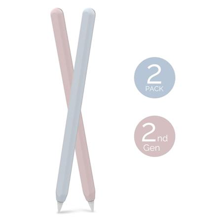 2 kpl silikonikyn n suojuksia Apple Pencilille, ohuet ja kevyet parantamaan kyn n suojuksen tuntumaa Pink+light blue