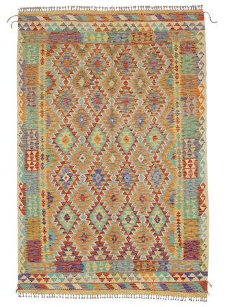 Kilim Afghan Old Style Rug Oriental Green/Brown (Wool, Afghanistan)
