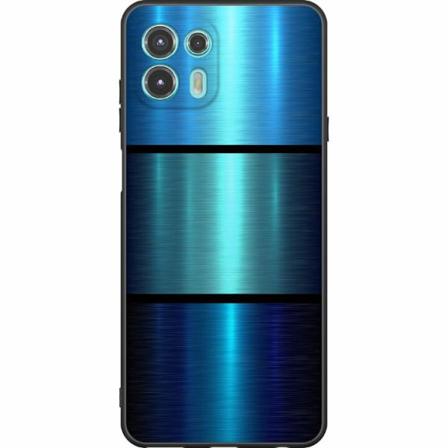 Motorola Edge 20 Lite Svart Skal Blue Metallic Stripes