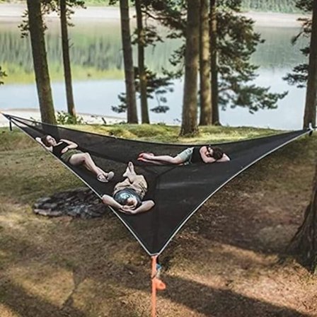 Kolmion muotoinen riippumatto useammalle henkilölle - Kannettava riippumatto - Useammalle henkilölle - Erittäin suuri - 400 X 400 X 400 Cm (Koko: 