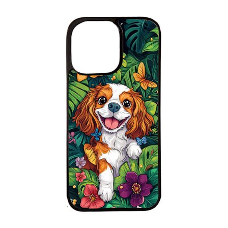 Barn Söt Tecknad Cavalier King Charles Spaniel Hund iPhone 11 Pro Max Mobiltelefon Skal