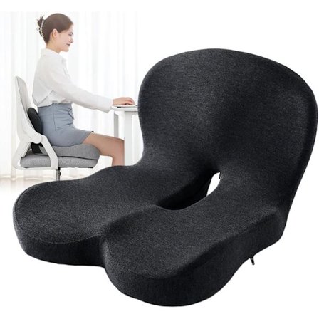 Lollanda Ergonominen Istuintyyny Memory Foamista, L-muotoinen Tuolityyny Lannerangan Tuella & Häntäluun Suojalla, Toimistotuoleihin, Autoiluun ja 