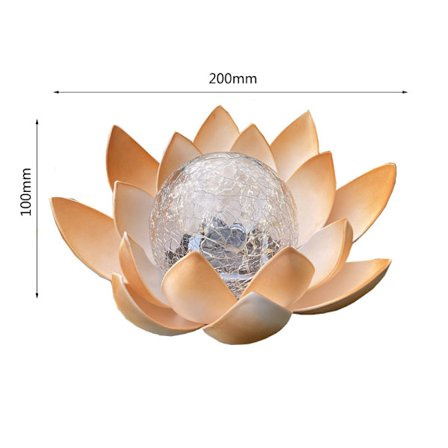 Lotus Solcellslampa, Ø 20 cm, Höjd 10 cm, metall, brun