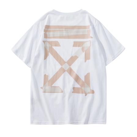 Off-White OW Graffiti Arrow Print T-shirt Sommar Kortärmad Tee Tops Unisex White L