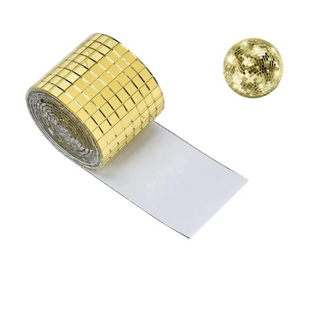 Mosaik spegelplattor klistermärken glas spegel mosaik stenar vägg klistermärken spegel mosaik självhäftande spegel dekaler 100cm*4cm, guld