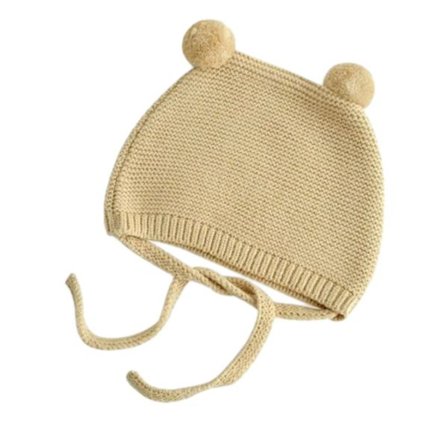 Baby hæklet hue Toddler sød bjørneøre hue Toddler drenge piger beige KLB