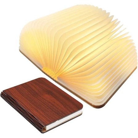 Foldbar LED-boglampe i træ, genopladelig boglampe til husholdningsartikler