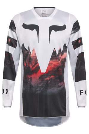 Maillot Cross FOX 180 Kairos Blanc/rouge fluorescent L