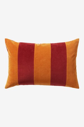 Jotex - Stripe Putetrekk 60x40 Cm Brun/rød - RUTH - Kjøp Pynteputer & trekk hos Jotex