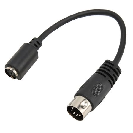 DIN 5-nastainen uros - Mini DIN 6-nastainen naaras näppäimistöhiiren muunninkaapeli PS2:lle - 5,9 tuuman pituus