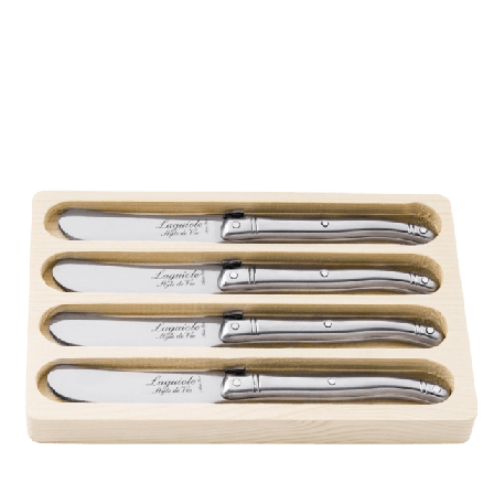 Style de Vie Smörkniv 4 set Laguiole Köksredskap Unisex Silver 6,5cm, Tjocklek blad 1,2mm