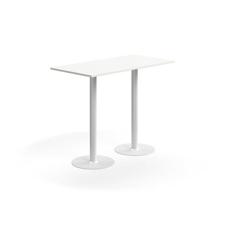 Bar table ALVA, 1400x700x1100 mm, floor fixed, high pressure laminate, white