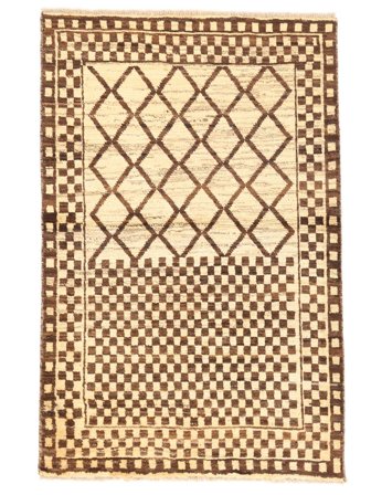 Berber Style Rug 96X149 Brown/Beige Wool, Afghanistan