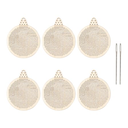 Runde Træ Broderisæt til Børn Begyndere DIY Julehåndværk