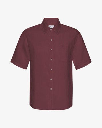 Linen SS Shirt - Oxblood Red - Male - M