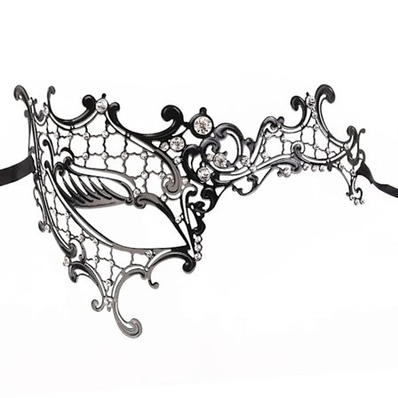 Maske til maskeradebal - Prinsesse - Sort maske til kvinder