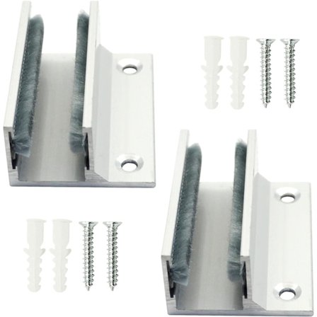 Gulvstyringsskinne til skydedørssystem Gulvstyringsskinne til skydedør i glas 2 stk. Glasklemme til skydedøre i glas Skydedørsbeslag i glas