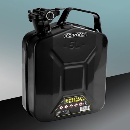 Metallbränslebehållare, 5 l, svart, FN-godkänd