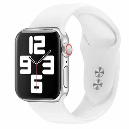 Apple Watch 42/44/45/49 1-8/SE/Ultra Silikonarmband Silikon Vit
