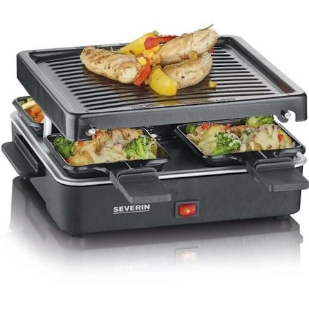 Racletteapparat SEVERIN - RG2370 - För upp till 4 personer - Kompakt format 21x21cm - 600W