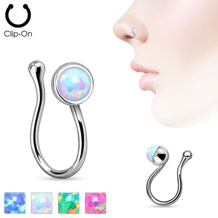 Clip On Opal Gem Non Piercing Nose Clip (Fake)