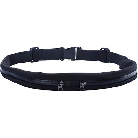 Musta vyölaukku vyötärölaukku vyötärölaukku joustava ulkoilulaukku miehille ja naisille urheilulaukku monitoiminen vedenpitävät taskut ratsastus 