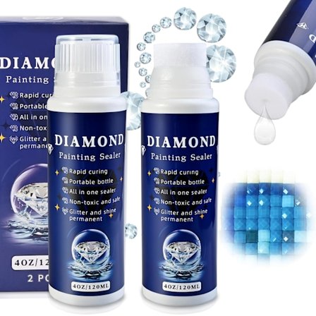 Diamantmålningsförsegling, 240 ml diamantkonstförsegling, diamantmålningstillbehör, diamantkonstlim för fixering och permanent diamantglans