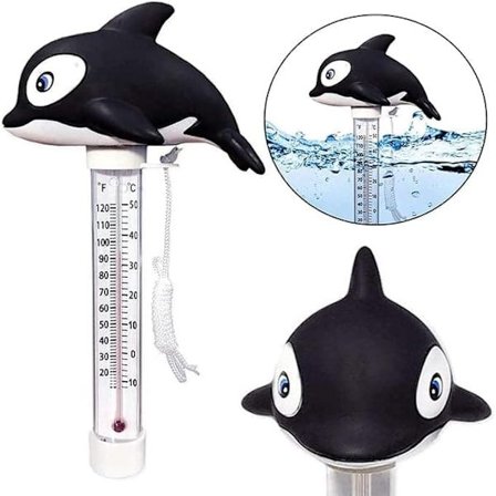 Flytande pooltermometer - Temperaturmätare för inomhus- och utomhuspooler med snöre_TF_TF