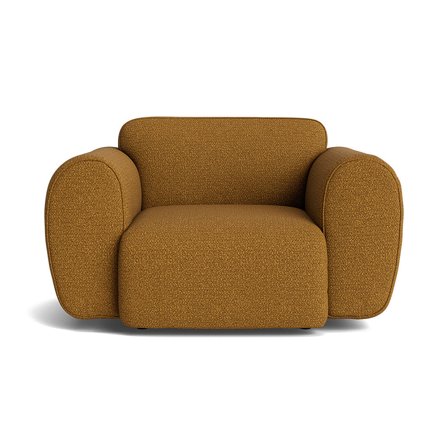 Friday Sessel in Raisa Gelb, moderner Polstersessel mit strukturiertem Stoff, breiten Armlehnen und gemütlicher Polsterung, Breite 78cm