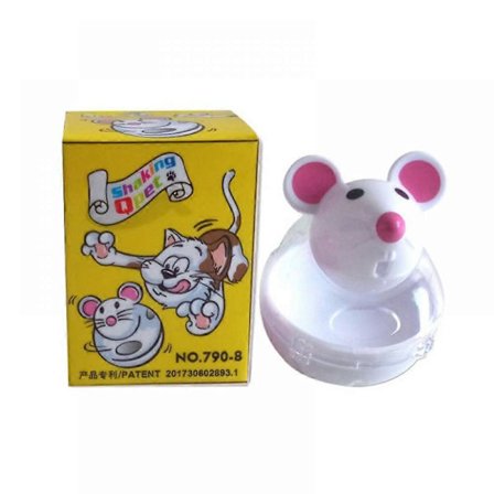 Prettyui Foderlegetøj til kæledyr Kat Simulering Mus Mad Rullende Lækage Dispenser Skål Killing Leg Træning Pædagogisk Legetøj[D]