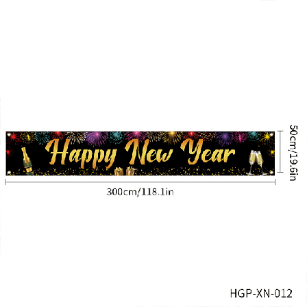 Gott Nytt År-banderoll för 2025 Nyårsdekoration, Lång Nyårsbanderoll för 2025 Nyårsfest utomhus och inomhus