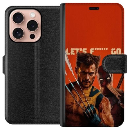 Kompatibel Tegnebogsetui til Apple iPhone 16 Pro Deadpool & Wolverine