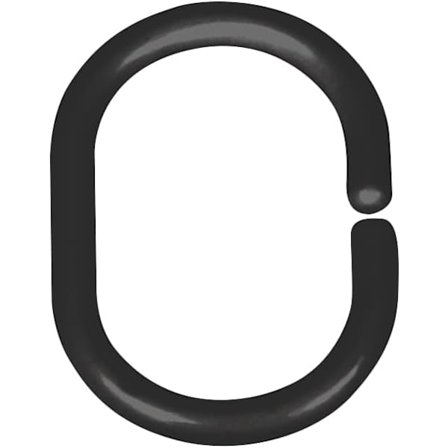 12-pack svarta duschdraperiringar - Set med 12 enheter, små, plast