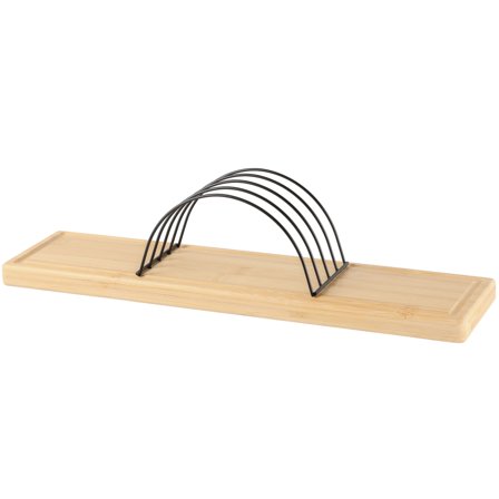 Maku Holder til skærebræt, bambus/stål - Træ og sort | KitchenOne