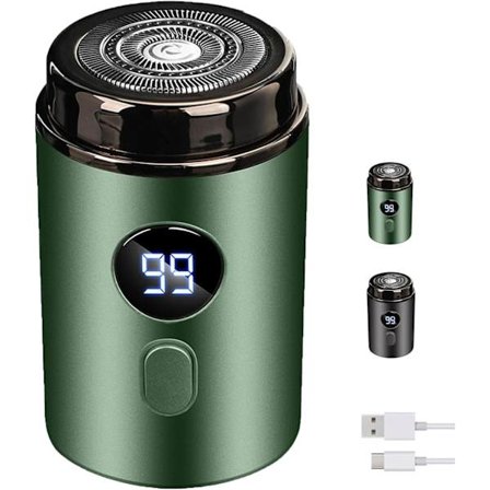 Bærbar elektrisk barbermaskine til mænd, Plentiful IPX7 vandtæt lommebarbermaskine med LED-display, Multi-brugstrimmer til skæg, ansigt og krop H