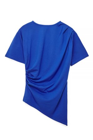 NA-KD T-shirt med rysch i midjan - Rynkade toppar - Blå - XL