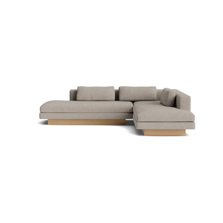 Manhattan Ecksofa, rechts | Open End, Sneak Grau/Beige, moderner Stil, Nozag-Federung, PU-Schaum Polsterung, komfortables Design, 77cm Höhe