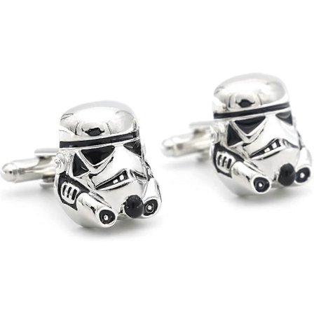 Star Wars Stormtrooper Herre Nyhet Sølv Sink Legering Mansjettknapper + Gavepose_xush
