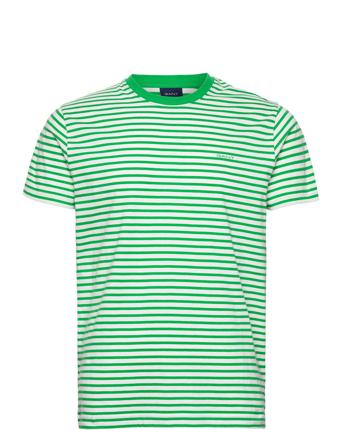 Striped T-Shirt T-shirts Short-sleeved Grønn GANT*Betinget Tilbud