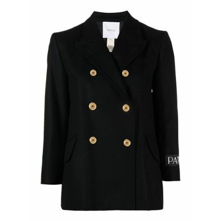 Patou, Double-Breasted Coats Zwart, Dames, Maat:M