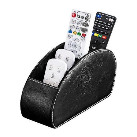 Fjernkontrollholder med 4 lommer, stor holder for TV, DVD og Bluray fjernkontroller, fjernkontrolloppbevaring for penner, mobiltelefon