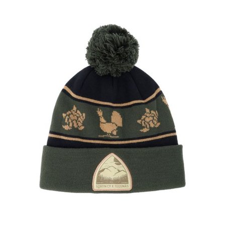 SQRTN - Grön pom Beanie - Tegsnäs Beanie Black Pom @ Hatstore