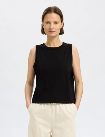 Selected Slfessential Sl Boxy Tank Top Noos - Black - XS