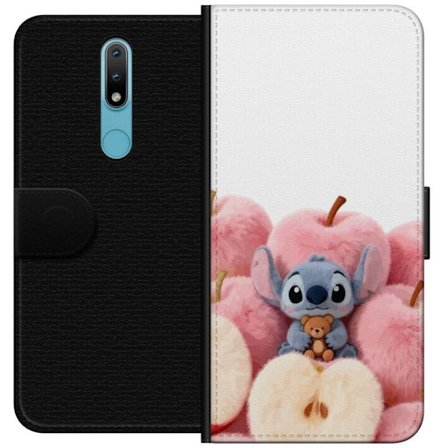 Yhteensopiva Lompakkokotelo Nokia Nokia 2.4 Värikäs kollaasi futuristisilla tyttöryhmän hahmoilla, sydämillä ja glitterillä nykyaikaisessa pop